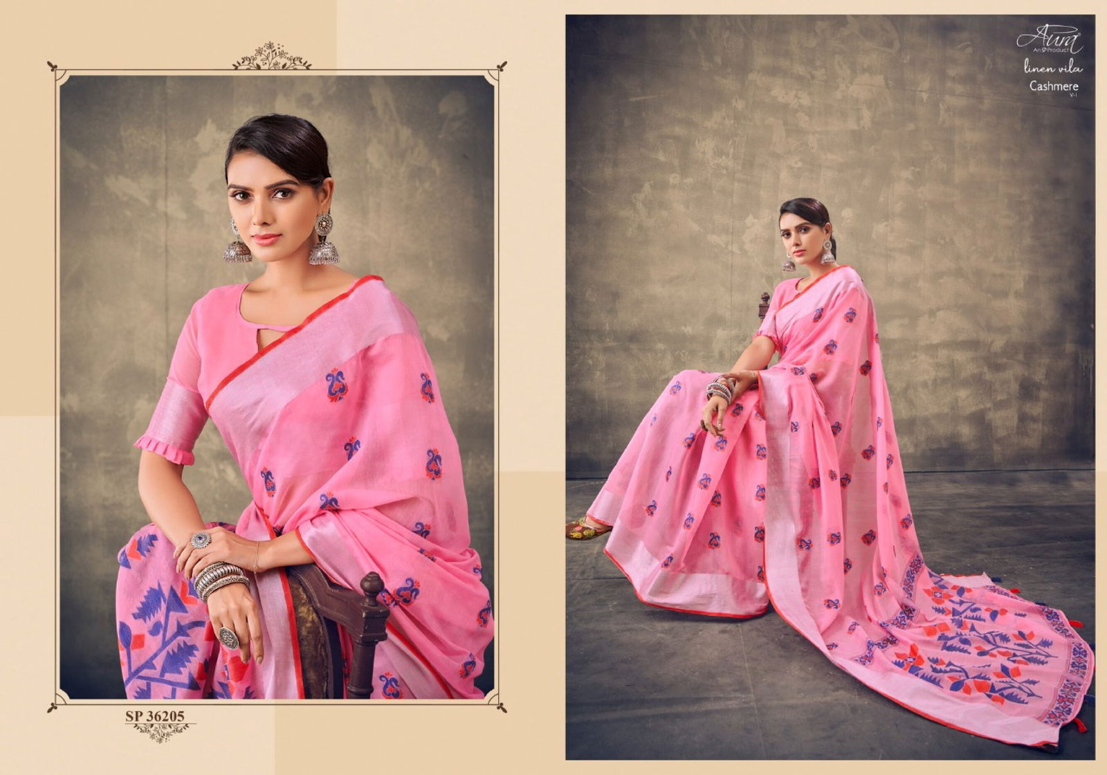 Aura Cashmere 1 Casual Wear Wholesale Printed Sarees Catalog
